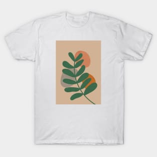 Tropical Leaf I - Earthy Tone, Modern Art T-Shirt